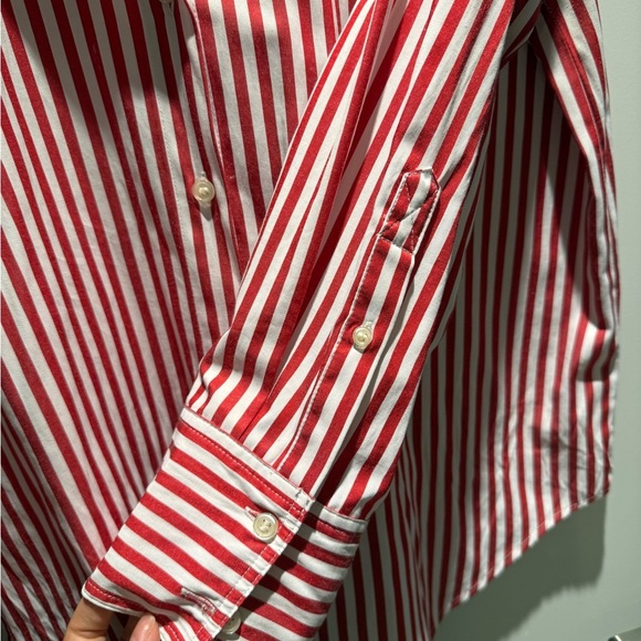 Zara over sized Red and White Striped Shirt - Picture 4 of 6